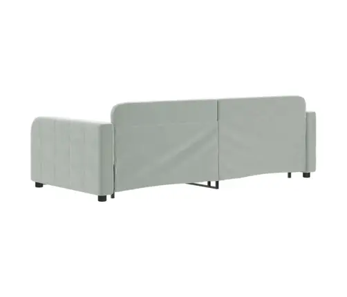 Lova Su Ištraukiama Dalimi/Stalčiais, Pilka, 90X200cm Aksomas