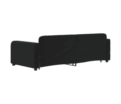 Izvelkams Dīvāns Ar Atvilktnēm, Melns, 90X200 Cm, Samts Vidaxl