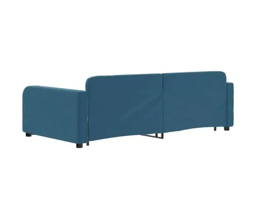 Izvelkams Dīvāns Ar Atvilktnēm, Zils, 100X200 Cm, Samts Vidaxl