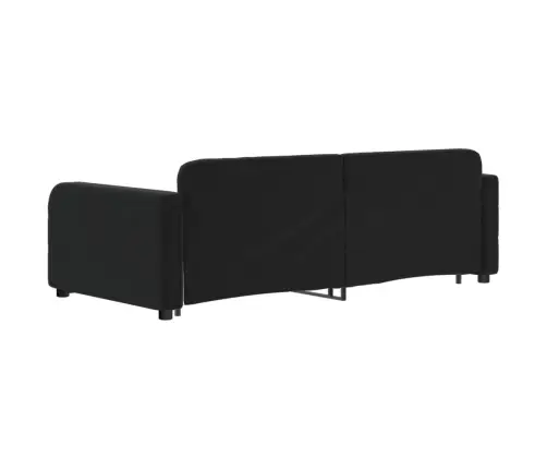 Diivanvoodi Väljatõmmatava Osaga, Must, 90X190 cm Samet