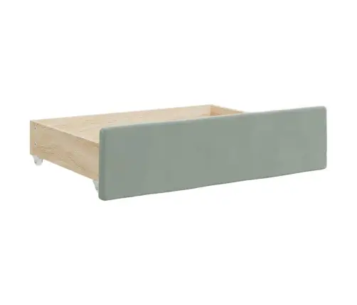 Väljatõmmatav Diivanvoodi, Helehall, 90X200 cm Samet