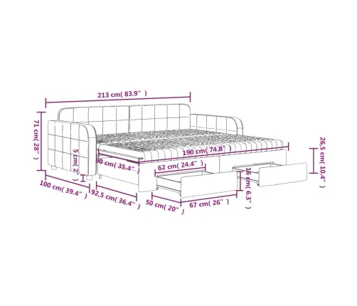 Diivanvoodi Väljatõmmatava Osaga, Must, 90X190 cm Samet