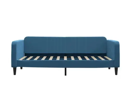 Lova Su Čiužiniu, Mėlynos Spalvos, 90X200cm Aksomas