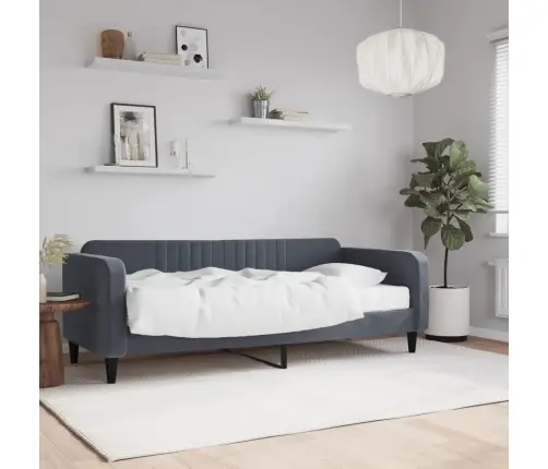 Dīvāngulta Ar Matraci, Tumši Pelēks Audums, 90X200 Cm Vidaxl