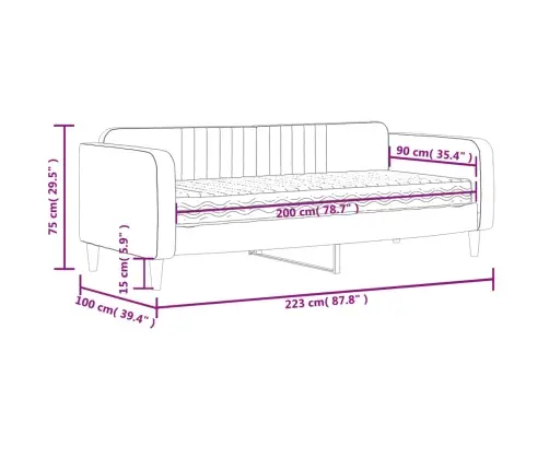 Dīvāngulta Ar Matraci, Rozā Samts, 90X200 Cm Vidaxl