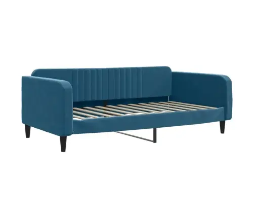 Diivanvoodi Madratsiga, Sinine, 100X200 cm Samet