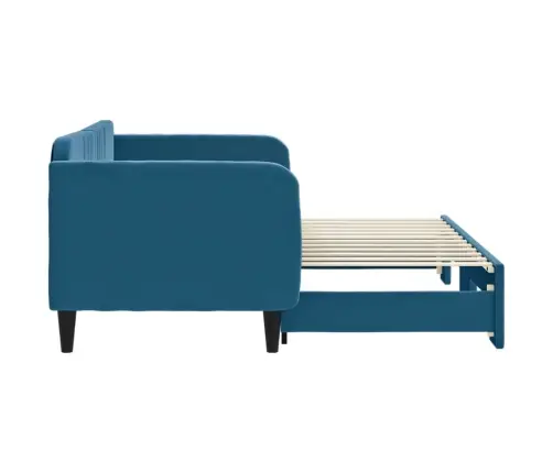 Izvelkams Dīvāns, Zils, 80X200 Cm, Samts Vidaxl