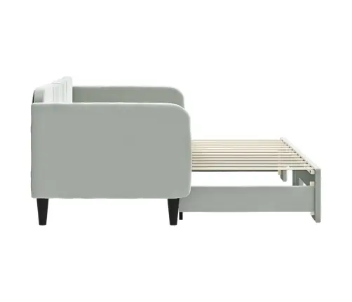 Lova Su Ištraukiama Dalimi, Šviesiai Pilka, 80X200cm Aksomas