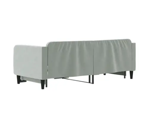 Lova Su Ištraukiama Dalimi, Šviesiai Pilka, 80X200cm Aksomas