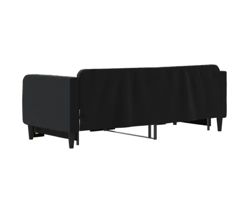 Lova Su Ištraukiama Dalimi, Juodos Spalvos, 80X200cm Aksomas
