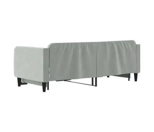 Diivanvoodi Väljatõmmatava Osaga, Helehall, 90X200 cm Samet