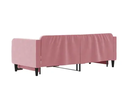 Lova Su Ištraukiama Dalimi, Rožinės Spalvos, 90X200cm Aksomas