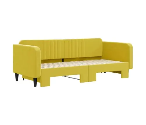 Izvelkams Dīvāns, Dzeltens, 90X200 Cm, Samts Vidaxl