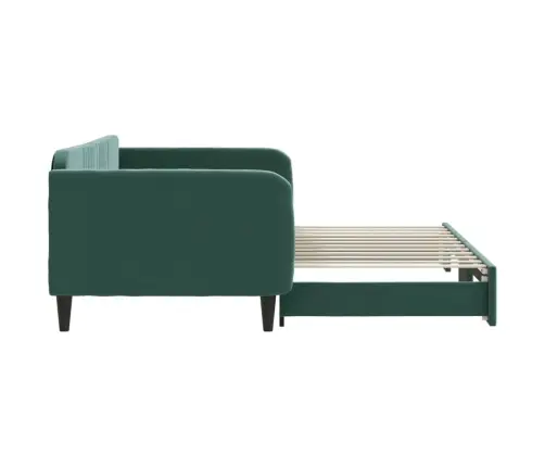 Izvelkams Dīvāns, Tumši Zaļš, 100X200 Cm, Samts Vidaxl