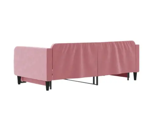 Diivanvoodi Väljatõmmatava Osaga, Roosa, 100X200 cm Samet
