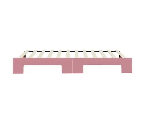 Diivanvoodi Väljatõmmatava Osaga, Roosa, 100X200 cm Samet