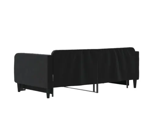 Lova Su Ištraukiama Dalimi, Juodos Spalvos, 90X190cm Aksomas