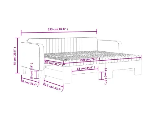 Diivanvoodi Väljatõmmatava Osaga, Tumeroheline 80X200 cm Samet