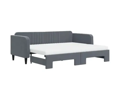 Dīvāngulta Ar Matraci, Tumši Pelēks, 90X200 Cm, Samts Vidaxl