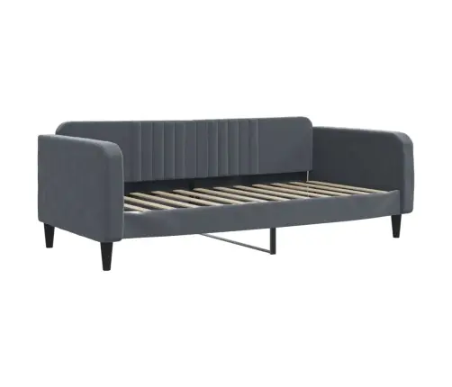 Dīvāngulta Ar Matraci, Tumši Pelēks, 90X200 Cm, Samts Vidaxl