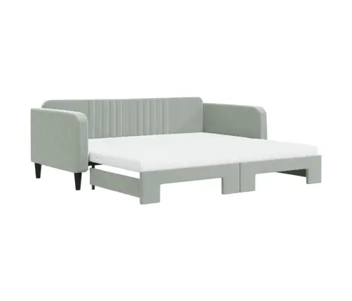 Izvelkams Dīvāns, Gaiši Pelēks, 100X200 Cm, Samts Vidaxl