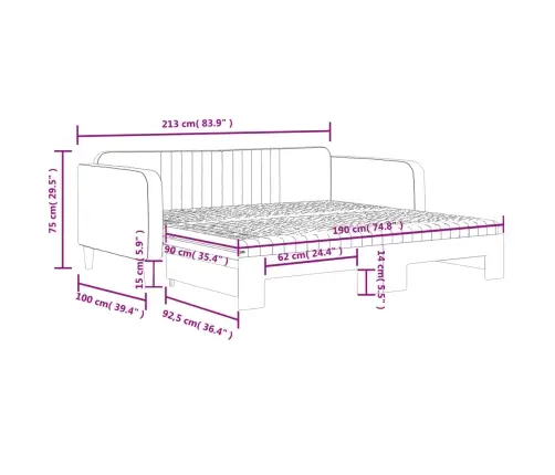 Izvelkams Dīvāns Ar Matraci, Melni, 90X190 Cm, Samts Vidaxl