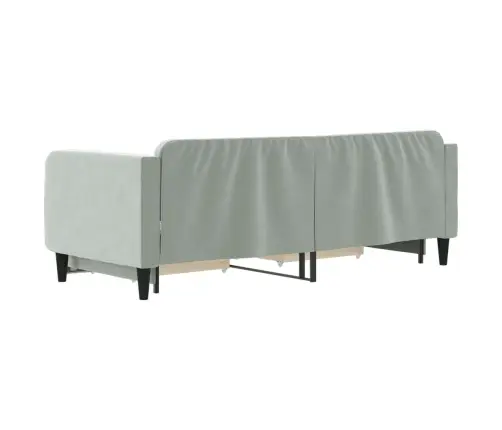 Lova Su Ištraukiama Dalimi/Stalčiais, Pilka, 80X200cm Aksomas