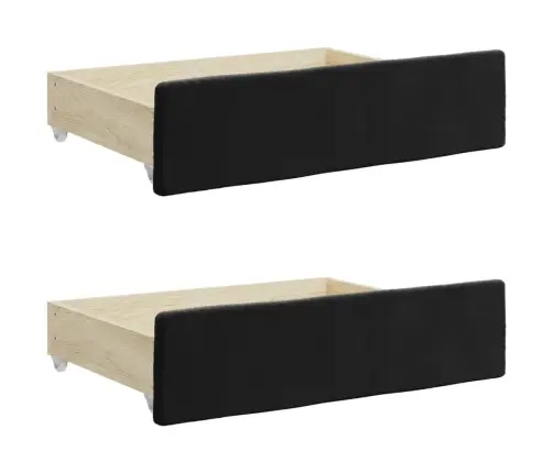 Izvelkams Dīvāns Ar Atvilktnēm, Melns, 80X200 Cm, Samts Vidaxl