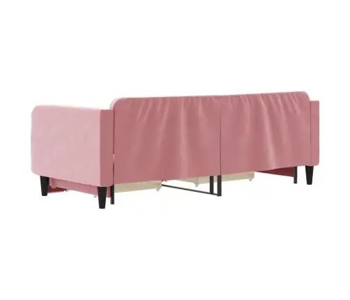 Izvelkams Dīvāns Ar Atvilktnēm, Rozā, 90X200 Cm, Samts Vidaxl Izvelkams Dīvāns Ar Atvilktnēm, Rozā, 90X200 Cm, Samts Vidaxl