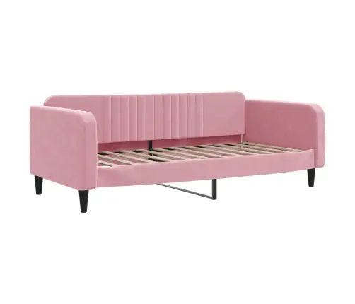 Izvelkams Dīvāns Ar Atvilktnēm, Rozā, 90X200 Cm, Samts Vidaxl Izvelkams Dīvāns Ar Atvilktnēm, Rozā, 90X200 Cm, Samts Vidaxl