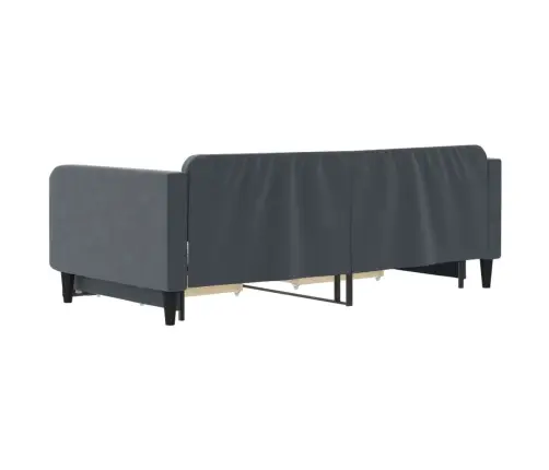 Lova Su Ištraukiama Dalimi/Stalčiais, Pilka, 100X200cm Aksomas