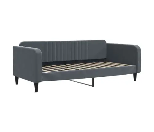 Izvelkams Dīvāns Ar Atvilktnēm, Tumši Pelēks, 100X200 Cm, Samts Vidaxl