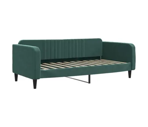 Diivanvoodi Väljatõmmatava Osaga, Tumeroheline 100X200 Cm Samet