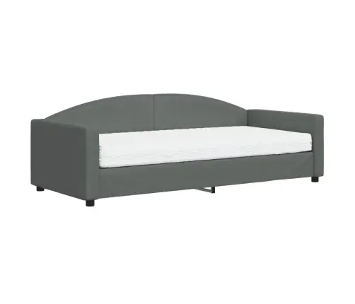 Dīvāngulta Ar Matraci, Tumši Pelēks Audums, 90X200 Cm Vidaxl