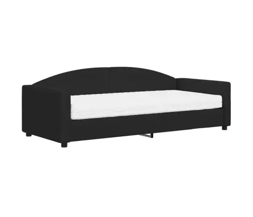 Dīvāngulta Ar Matraci, Melns Audums, 90X200 Cm Vidaxl