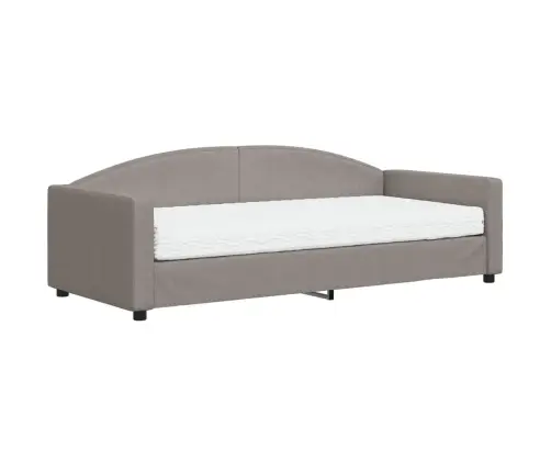 Dīvāngulta Ar Matraci, Pelēkbrūns Audums, 90X200 Cm Vidaxl