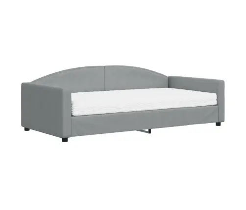 Lova Su Čiužiniu, Šviesiai Pilkos Spalvos, 100X200cm Audinys