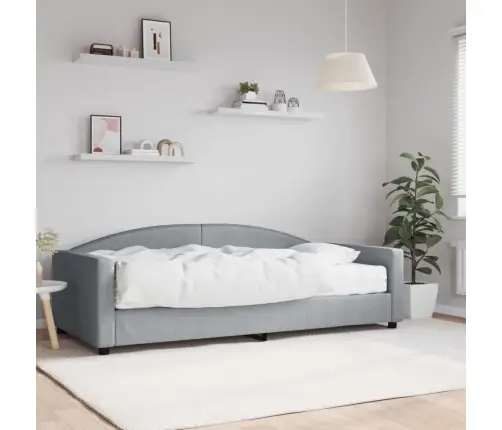 Lova Su Čiužiniu, Šviesiai Pilkos Spalvos, 100X200cm Audinys