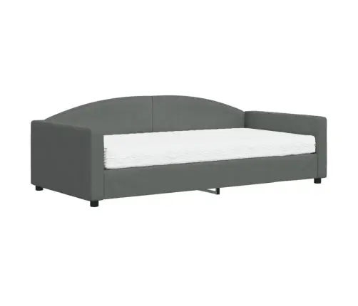 Lova Su Čiužiniu, Tamsiai Pilkos Spalvos, 100X200cm Audinys