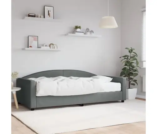 Lova Su Čiužiniu, Tamsiai Pilkos Spalvos, 100X200cm Audinys