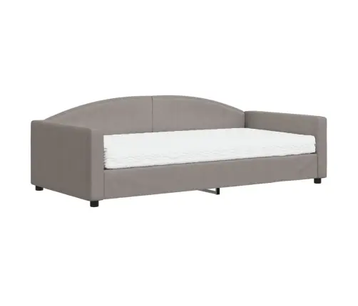 Dīvāngulta Ar Matraci, Pelēkbrūns Audums, 100X200 Cm Vidaxl