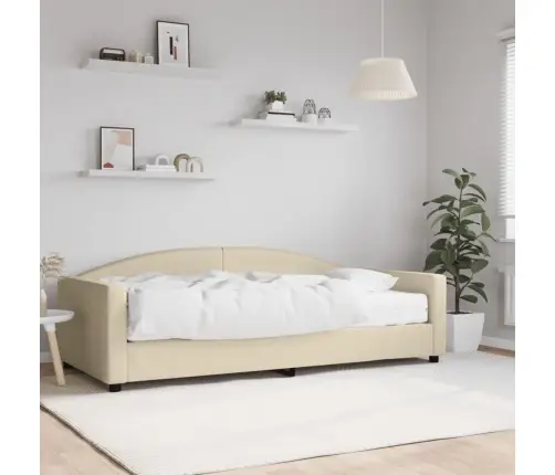 Lova Su Čiužiniu, Kreminės Spalvos, 100X200cm Audinys