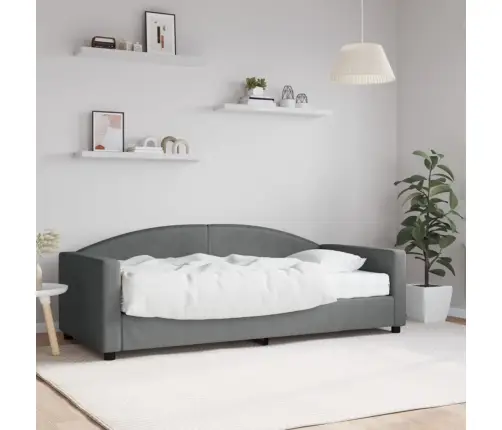 Dīvāngulta Ar Matraci, Tumši Pelēks Audums, 90X190 Cm Vidaxl