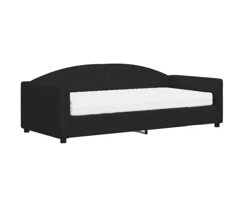 Dīvāngulta Ar Matraci, Melns Audums, 90X190 Cm Vidaxl