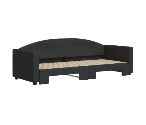 Diivanvoodi Väljatõmmatava Osaga, Must, 80X200 cm Kangas