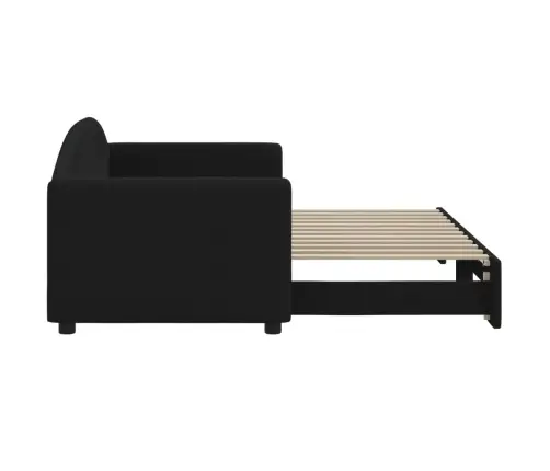 Diivanvoodi Väljatõmmatava Osaga, Must, 80X200 cm Kangas