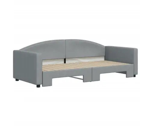 Izvelkams Dīvāns, Gaiši Pelēks, 90X200 Cm, Audums Vidaxl