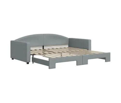 Lova Su Ištraukiama Dalimi, Šviesiai Pilka, 100X200cm Audinys