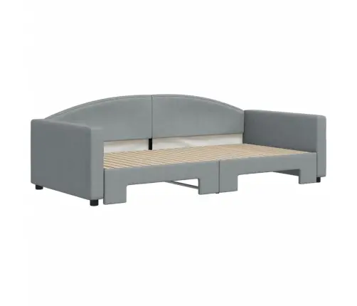 Lova Su Ištraukiama Dalimi, Šviesiai Pilka, 100X200cm Audinys