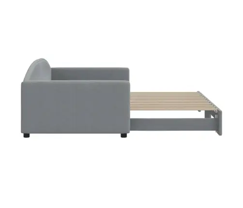 Lova Su Ištraukiama Dalimi, Šviesiai Pilka, 100X200cm Audinys